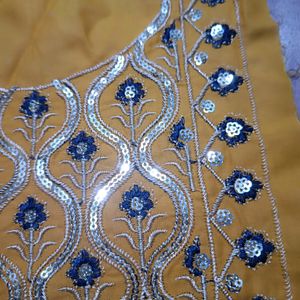 Neck Embroidery Patch Yellow And Blue Colour