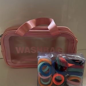 Washbag (makeup Bag)Plus Set Of Rubber Bandds