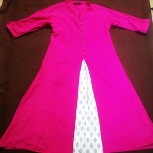 Attractive Pink Cotton Kurti