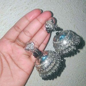 3 Beautiful Big Size Ghumkas And Earrings Combo