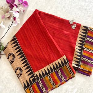 Semi Cotton Silk Saree With Blouse ❤️