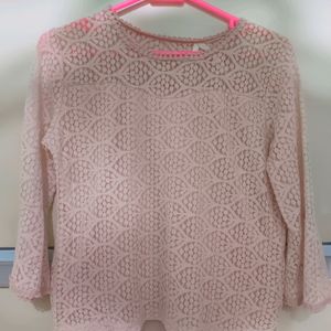 Trendy Nude Lace Top