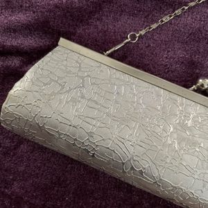 Silver Purse with small Chain Attached