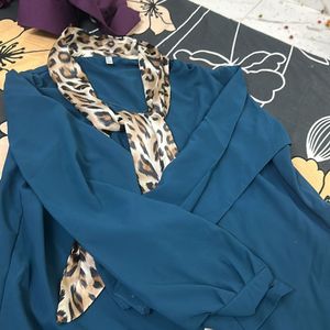 Partywear Teal Colour Top