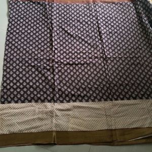 Branded Cotton Saree + Blouse ( Free)