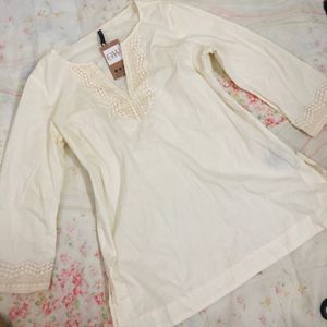 Branded Tunic Top With Work