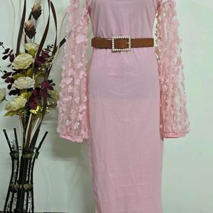 SHEIN peach Colour Bodycon Dress