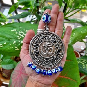 Om & Evil eye Protection Metal Hanging