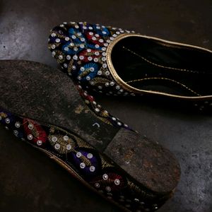 Beautiful Rajsthani Stoned Belle Shoes