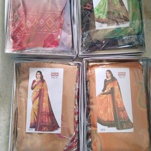 Here New Sarees With Unstitched Blouse Piece