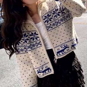 Snowflake Knitted Double Zipper Cardigan ❄️