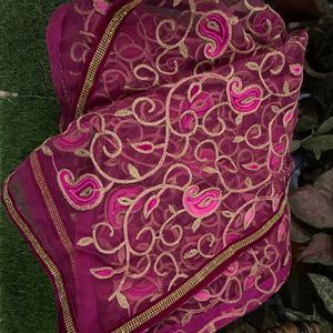 Fuchsia Pink With Heavy Embroidery