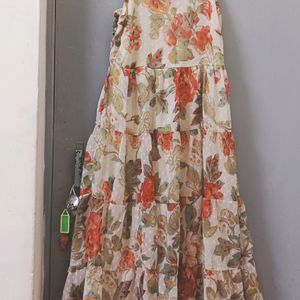 Pinterest Coded Flowy Full Length Dress