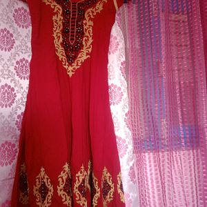 Red Anarkali Dress For Women