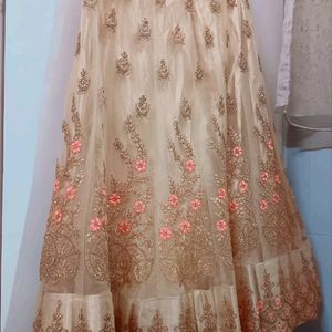 Golden Party wear Lenhga Choli