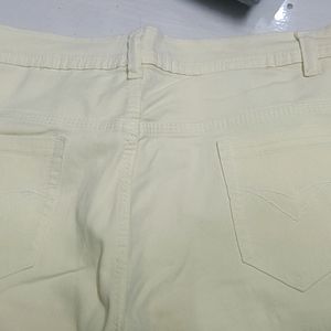 Cream/ Light Yellow Colour Jeans