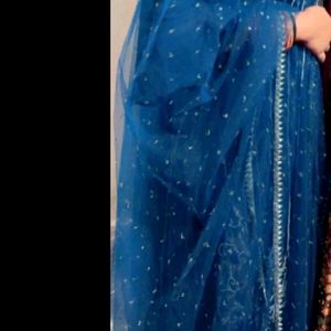 Sea🌊Blue Sharara Suit With Dupatta 34 Bust