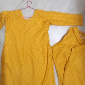 Yellow Cotton Shalwar Suit