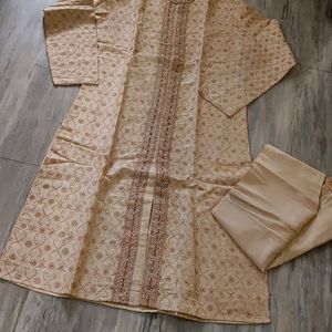 Indo Western Silk Kutra With Pajami