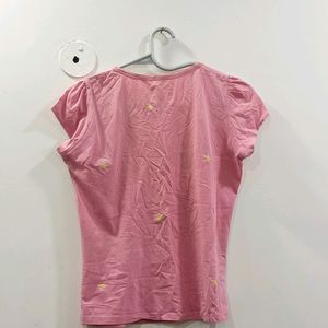 Casual Pink Printed Tshirt