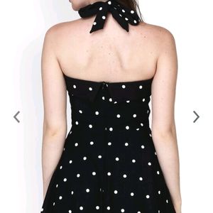 Black Sexy party Dress. Mini Dress. Polka Dots