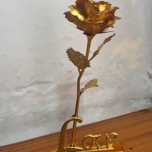 Artificial Golden 24K Gold Plated Rose Flowe