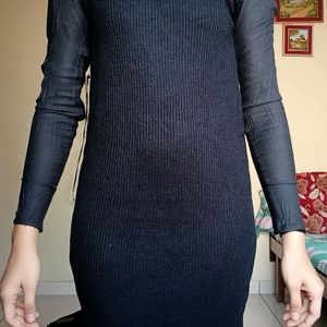 Black Skinny Sweater Dress