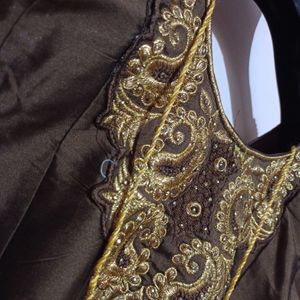 Coffee Brown Anarkali Model....