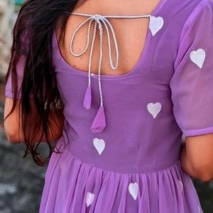 💜 Purple Heart Georgette Maxi Style 💜