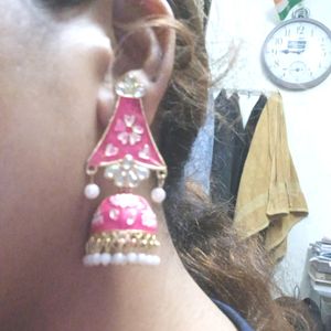 Dark Pink Jhumkas