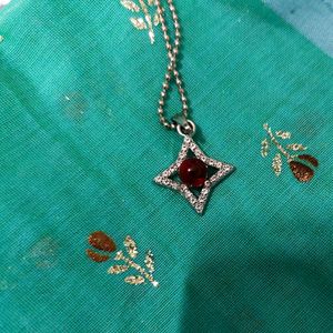 Star Ruby Moti Pendent Necklace