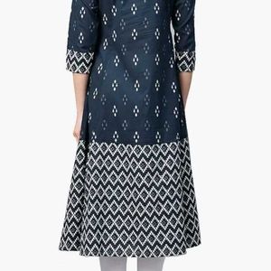 Women's Cotton Ikat Printed A-Line Kurta