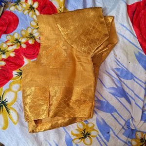 Gold tissue silk saree trending with stiched blous