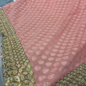 Women Embroidered Beige Colour Saree