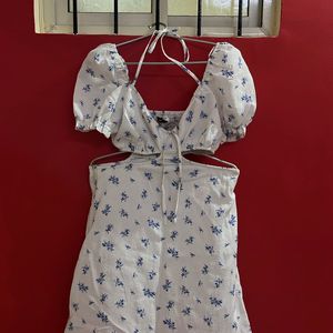 H&M White Blue Dress -XS SIZE