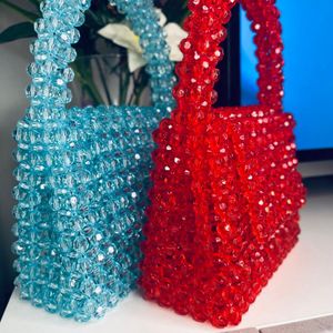 Blue Crystal Beaded Bag