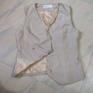 Casual Vest In Nude Color