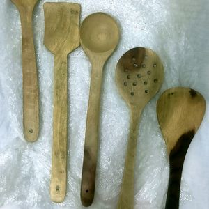 100% New 5 Pcs Wooden Spoon