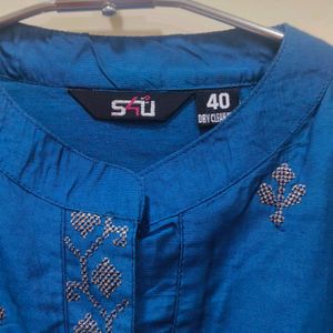 Blue-Kurta With Dupatta