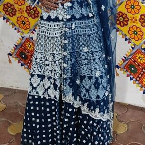 Heavy Peplum Kurta With Gharara Dupatta