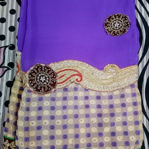 purple💜 Georgette Saree For Party Wear