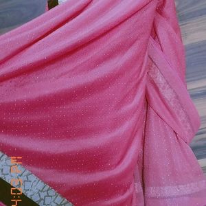 Glitter saree Pink