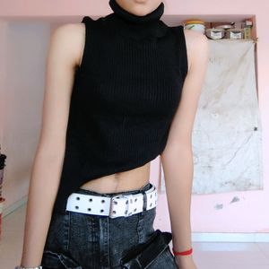 Y2K Black Knitted Top