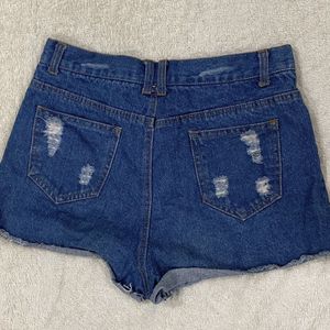 ripped torn denim shorts