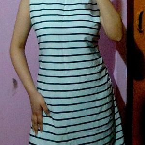 Black And White Stripes Dress For Women