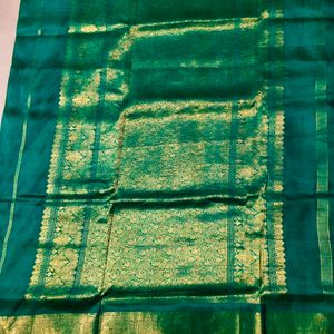 Sea Green Colour Pure Kanchi Pattu Saree