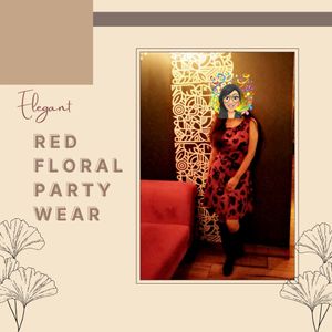 Red Floral Party Wear