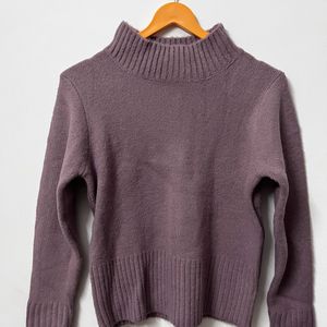 Purple High Neck Sweater