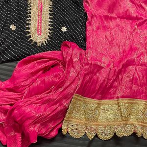 Punjabi Suit Two Shirts And One Salwar With Duppta