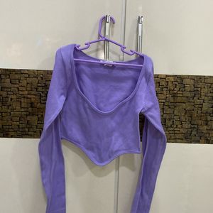 zara cute lavender crop top trendy